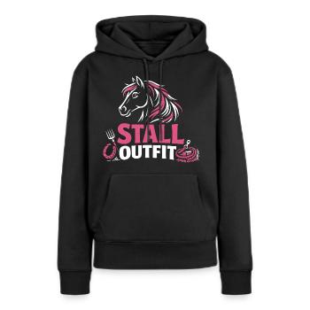 Pferde Reiten Stall Outfit Pferdeliebhaberin - Frauen Premium Bio Hoodie - Schwarz - Vorne - Julia (174cm)