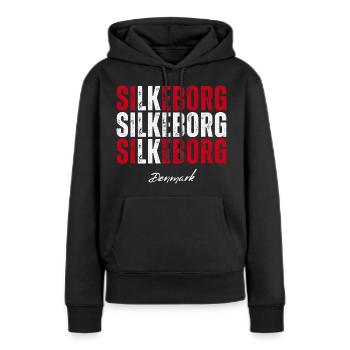 Silkeborg im Herzen, Dänemark Gegenwart - Frauen Premium Bio Hoodie - Schwarz - Vorne - Julia (174cm)