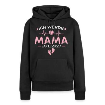 Ich werde Mama 2027 - Schwangerschaft Verkündung - Frauen Premium Bio Hoodie - Schwarz - Vorne - Julia (174cm)