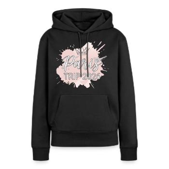 Voyage à Paris 2026 Krone - Sweat à capuche Premium bio Femme - noir - Devant - Julia (174cm)