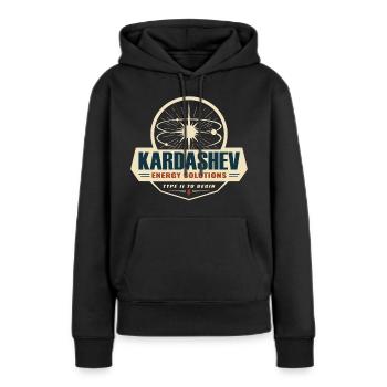 Kardashev Energy Solutions Logo - Sweat à capuche Premium bio Femme - noir - Devant - Julia (174cm)