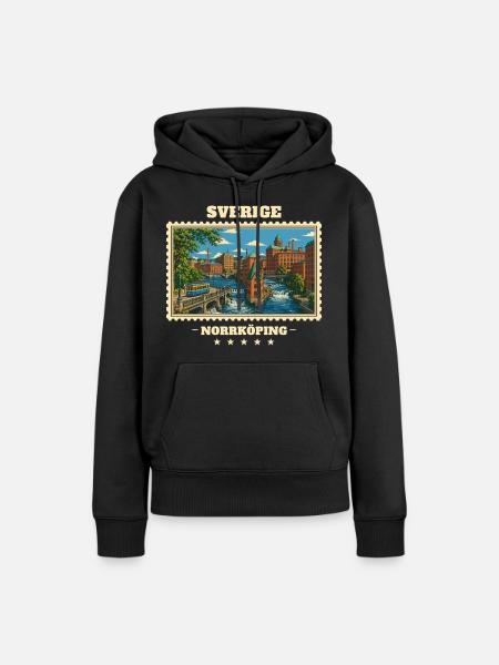 Schweden Norrköping Vintage Reisemarke - Frauen Premium Bio Hoodie - Schwarz