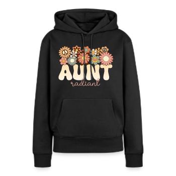 Retro Boho 1970 Tante Formidable Tata Radieuse - Sweat à capuche Premium bio Femme - noir - Devant - Julia (174cm)