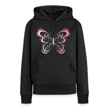 Musical Notes Butterfly Music Women - Women’s Premium Organic Hoodie - black - Front - Julia (174cm)