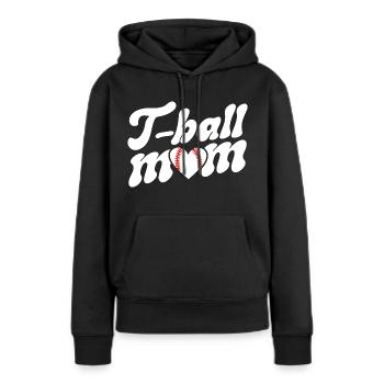 Retro Maman Joueuse De T-Ball Fan De Baseball - Sweat à capuche Premium bio Femme - noir - Devant - Julia (174cm)