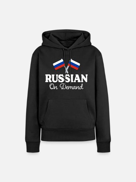 Traducteur Russe Interprète Russe - Sweat à capuche Premium bio Femme - noir