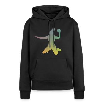 De vraies filles jouent au handball - Sweat à capuche Premium bio Femme - noir - Devant - Julia (174cm)