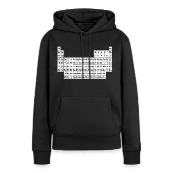 système périodique - Sweat à capuche Premium bio Femme - noir - Devant - Julia (174cm)