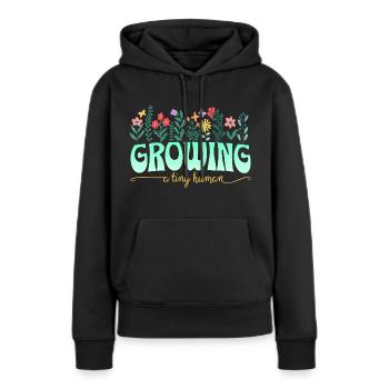 Maternity Flowers Pregnancy Announcement - Women’s Premium Organic Hoodie - black - Front - Julia (174cm)