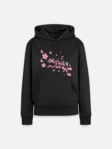 Sakura,Cherry Blossom,Blossoms,Cherry Blossom - Women’s Premium Organic Hoodie - black