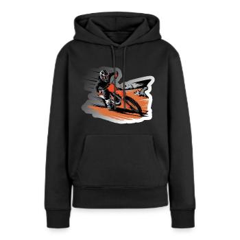 Dirt-Geschwindigkeit - Frauen Premium Bio Hoodie - Schwarz - Vorne - Julia (174cm)