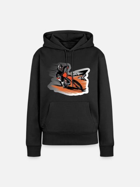 Dirt-Geschwindigkeit - Frauen Premium Bio Hoodie - Schwarz