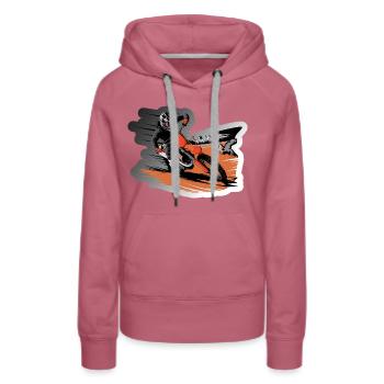 Dirt-Geschwindigkeit - Frauen Premium Bio Hoodie - Malve - Vorne - Isabella (175cm)