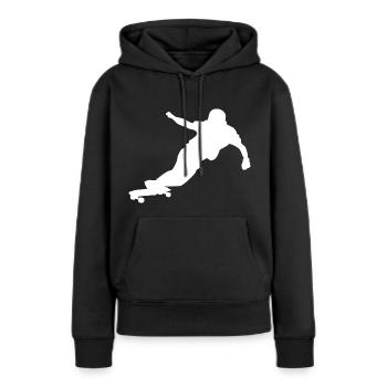 Descente Longboard - Sweat à capuche Premium bio Femme - noir - Devant - Julia (174cm)