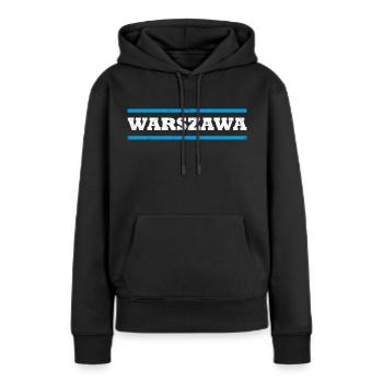 Warschau - Frauen Premium Bio Hoodie - Schwarz - Vorne - Julia (174cm)