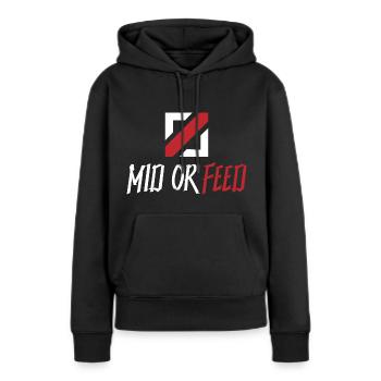 Mid- oder Feed-Produkte - Frauen Premium Bio Hoodie - Schwarz - Vorne - Julia (174cm)