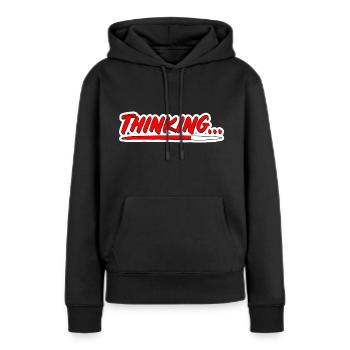 Thinking PopArt Ladebalken Schriftzug - Frauen Premium Bio Hoodie - Schwarz - Vorne - Julia (174cm)