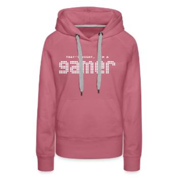 Ich bin ein GAMER - Frauen Premium Bio Hoodie - Malve - Vorne - Isabella (175cm)