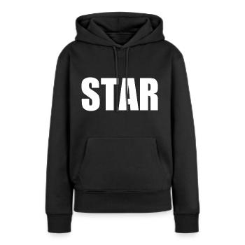 Star - Sweat à capuche Premium bio Femme - noir - Devant - Julia (174cm)