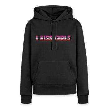 I Kiss Girls Lesbisch LGBTQIA+ CSD Lesbian Pride - Women’s Premium Organic Hoodie - black - Front - Julia (174cm)