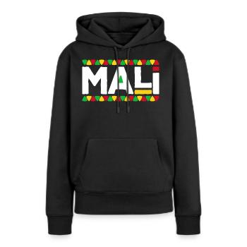 Malien Drapeau Mali - Sweat à capuche Premium bio Femme - noir - Devant - Julia (174cm)