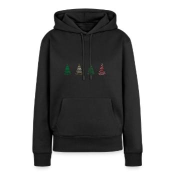 arbre de noël arbre de noël cadeau noël - Sweat à capuche Premium bio Femme - noir - Devant - Julia (174cm)