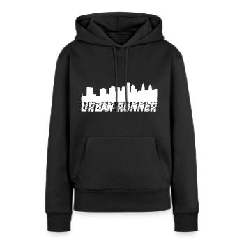 Coureur - Sweat à capuche Premium bio Femme - noir - Devant - Julia (174cm)