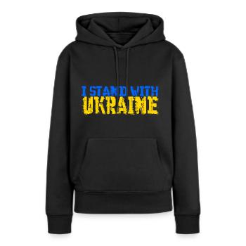 stand with Ukraine Slava Ukraini Support - Women’s Premium Organic Hoodie - black - Front - Julia (174cm)