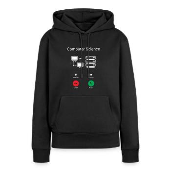 Les appels de PC - Sweat à capuche Premium bio Femme - noir - Devant - Julia (174cm)