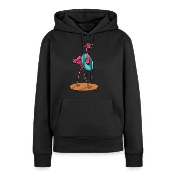 Flamingo Natation De bain de soleil nageur cadeau - Sweat à capuche Premium bio Femme - noir - Devant - Julia (174cm)