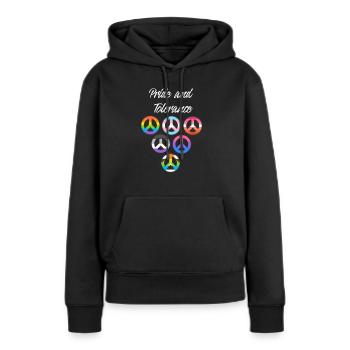 Fierté et tolérance lgbt - Sweat à capuche Premium bio Femme - noir - Devant - Julia (174cm)
