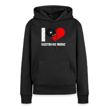 DJ Elektro musique électro techno Musique BPM cadeau - Sweat à capuche Premium bio Femme - noir - Devant - Julia (174cm)
