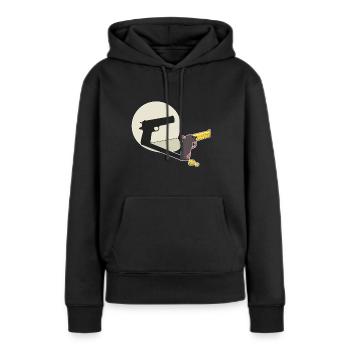 Schattenspiel Ratte Pistole Waffe lustig Geschenk - Frauen Premium Bio Hoodie - Schwarz - Vorne - Julia (174cm)