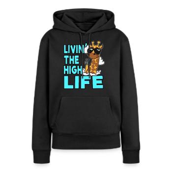 High Life - Frauen Premium Bio Hoodie - Schwarz - Vorne - Julia (174cm)