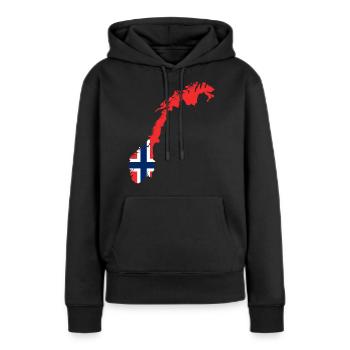 Flagge Norwegen - Frauen Premium Bio Hoodie - Schwarz - Vorne - Julia (174cm)