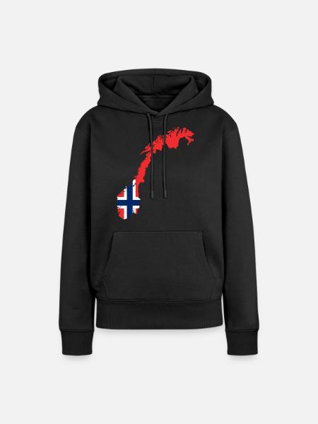 Flagge Norwegen - Frauen Premium Bio Hoodie - Schwarz