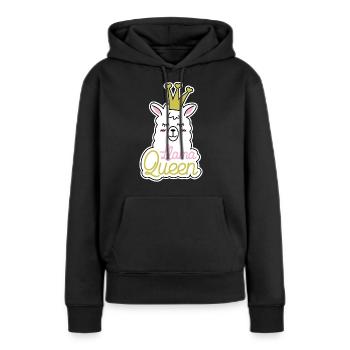 Lama Lama Alpaka Lama Lama Königin - Frauen Premium Bio Hoodie - Schwarz - Vorne - Julia (174cm)