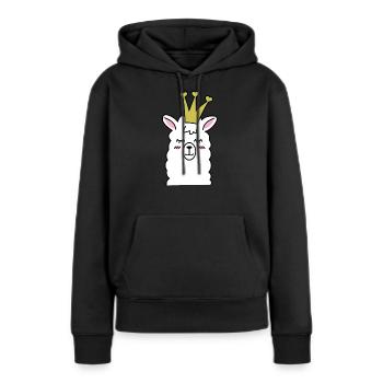 Lama Lama Alpaka Lama Lama Königin - Frauen Premium Bio Hoodie - Schwarz - Vorne - Julia (174cm)