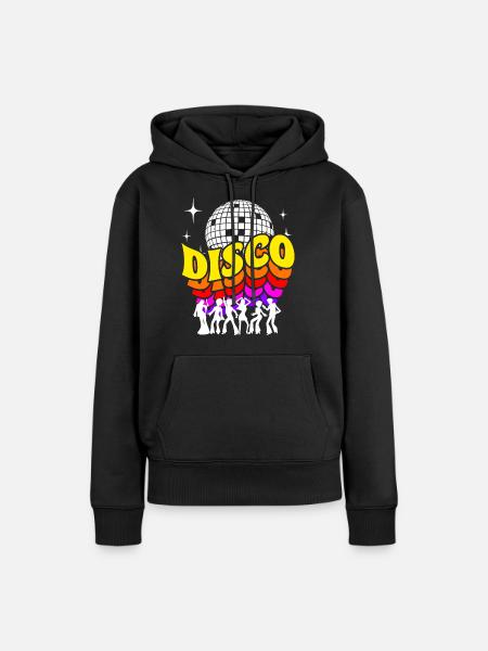 Disco 70er Retro Shirt - Frauen Premium Bio Hoodie - Schwarz