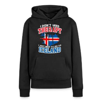 Islande - Sweat à capuche Premium bio Femme - noir - Devant - Julia (174cm)