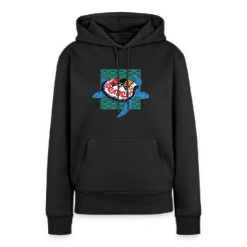 Globale Nomadenschildkröte - Frauen Premium Bio Hoodie - Schwarz - Vorne - Julia (174cm)