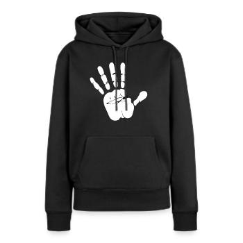 High-Five - Frauen Premium Bio Hoodie - Schwarz - Vorne - Julia (174cm)