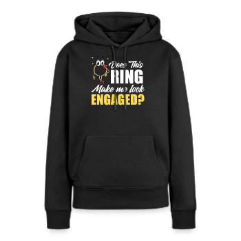 Ring Verlobungsring Verlobung Hochzeit Braut - Frauen Premium Bio Hoodie - Schwarz - Vorne - Julia (174cm)