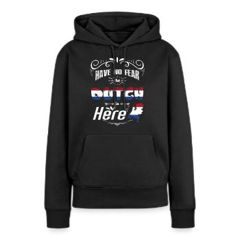 Holland - Frauen Premium Bio Hoodie - Schwarz - Vorne - Julia (174cm)