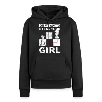 Schach, Humor, Dame, Pferd, Geschenk, Witzig, Dieb - Frauen Premium Bio Hoodie - Schwarz - Vorne - Julia (174cm)