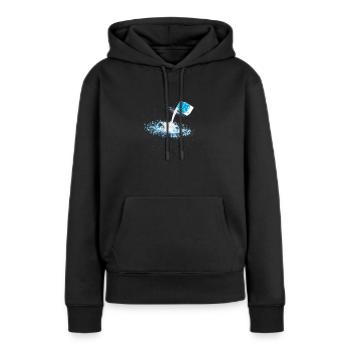 Lait Galactique Voie Lactée - Sweat à capuche Premium bio Femme - noir - Devant - Julia (174cm)