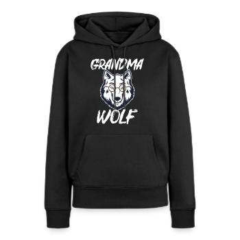 Cadeau de lunettes de grand-loup blanc Direwolf - Sweat à capuche Premium bio Femme - noir - Devant - Julia (174cm)