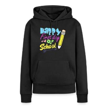 Schulanfang Erster Schultag - Frauen Premium Bio Hoodie - Schwarz - Vorne - Julia (174cm)