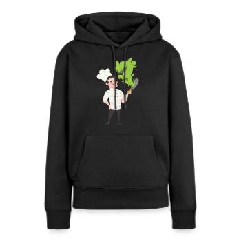 Koch Chef Pfanne Geschenk Comic Kochmütze Monster - Frauen Premium Bio Hoodie - Schwarz - Vorne - Julia (174cm)