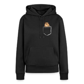 Taschenmonster Hamster Pocket Taschen Geschenke - Frauen Premium Bio Hoodie - Schwarz - Vorne - Julia (174cm)